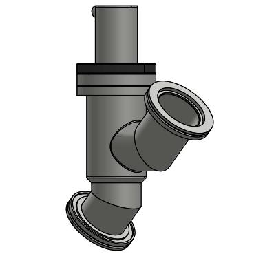 真空ISO法蘭氣動直線型角閥